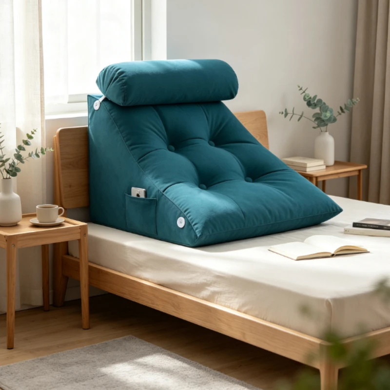 Headboard Cushion with Waist Support, Soft Backrest for Sofa Bed, Tatami Mat, Removable Washable Cover, Living Room and Office