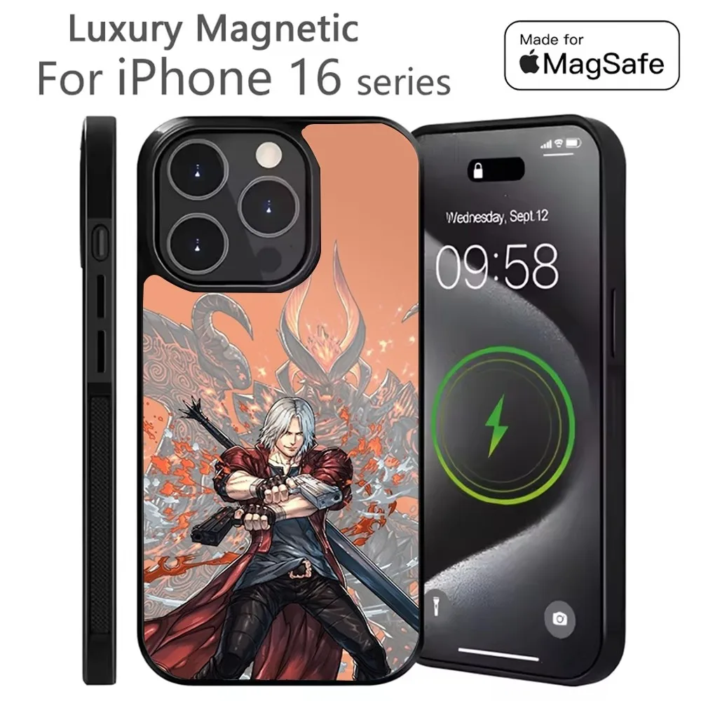 

D-Devil May Cry DMC Phone Case For iPhone 16,15,14,13,12,11,Plus,Pro,Max Mini Magsafe Magnetic Wireless Charging