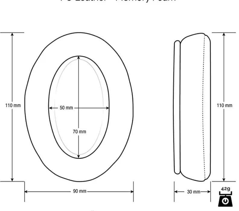 Ear Pad for Audio-Technica ATH-MSR7b M20X  M50X, M40X M30X  MDR-7506 MDR-V6 Headset Ear pads Memory Foam Earphone pads