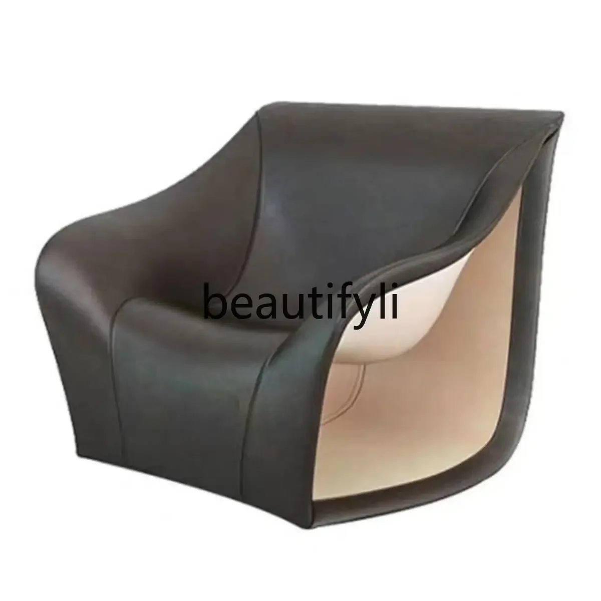 Single casual back chair special-shaped fiberglass square hollow modeling chair