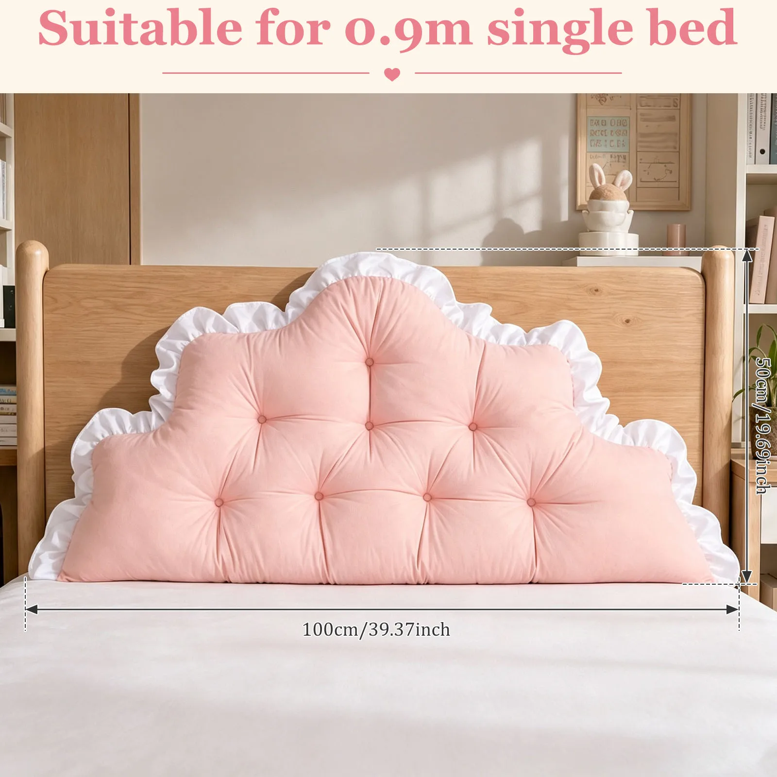 Bed Headboard Cushion Back Pillow for Sitting Up in Bed Soft Lumbar Back Support for for College Home Twin Dorm Leaning Wall
