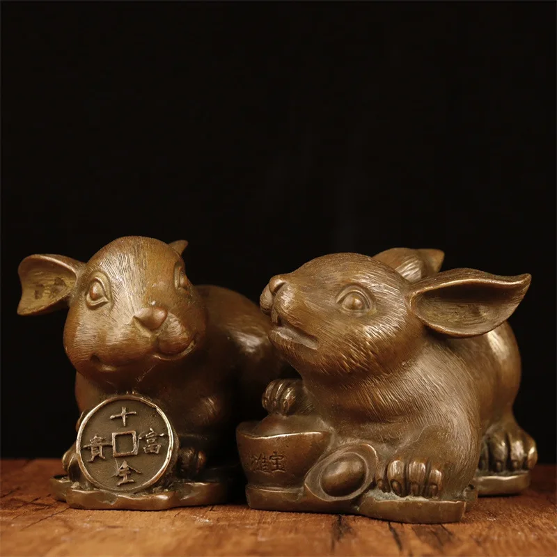 

Brass , -Colored Money , Ingot , Home and Office Decorative Copper Rabbit Craft Ornament