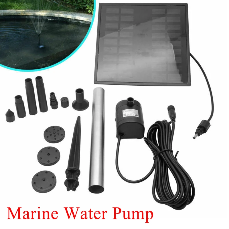 Marine Water Pump Solar Fountain Water Pump Panel Garden Pond Pool Submersible Watering Aquarium