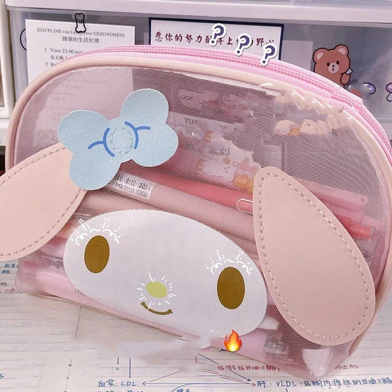 My Melody Sanrio Kawaii Anime Pen Bag Cute Sweet Cinnamoroll Cartoon Large Capacity Pencil Case Cosmetic Bag Lovely Gifts Girls