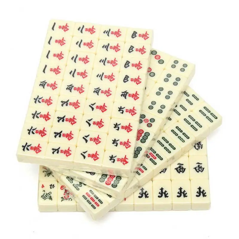 22x15x4cm Portable Chinese Mahjong Game Set With Mahjong Box Travel For Party Play Fun Entertainment Fun Family Board Games