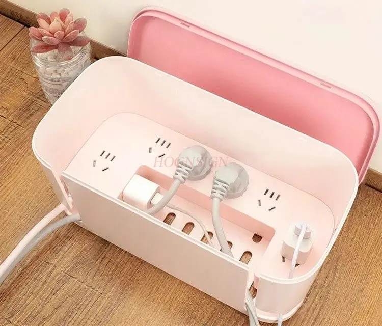 1pcs Socket storage box, multi slot socket board with cables, household multifunctional desktop wiring box, power junction board