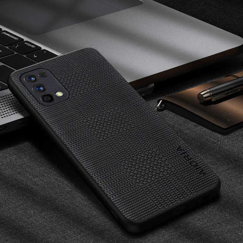 Case for Realme 7 6 5 Pro 6S 5S 6i 5i stylish houndstooth pattern durable pu leather phone case