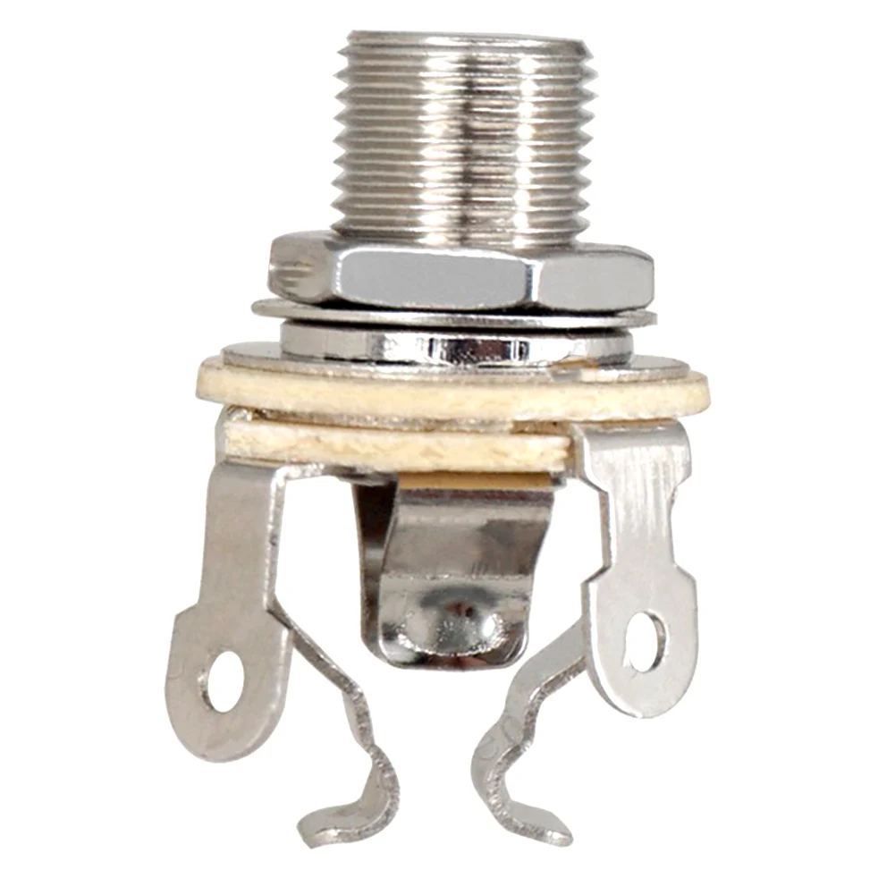28.1*17.5mm Guitar Stereo Socket 1/4 Inch 6.35mm Stereo Input Socket For Electric Guitar Pickup Output Guitar Parts Accessories