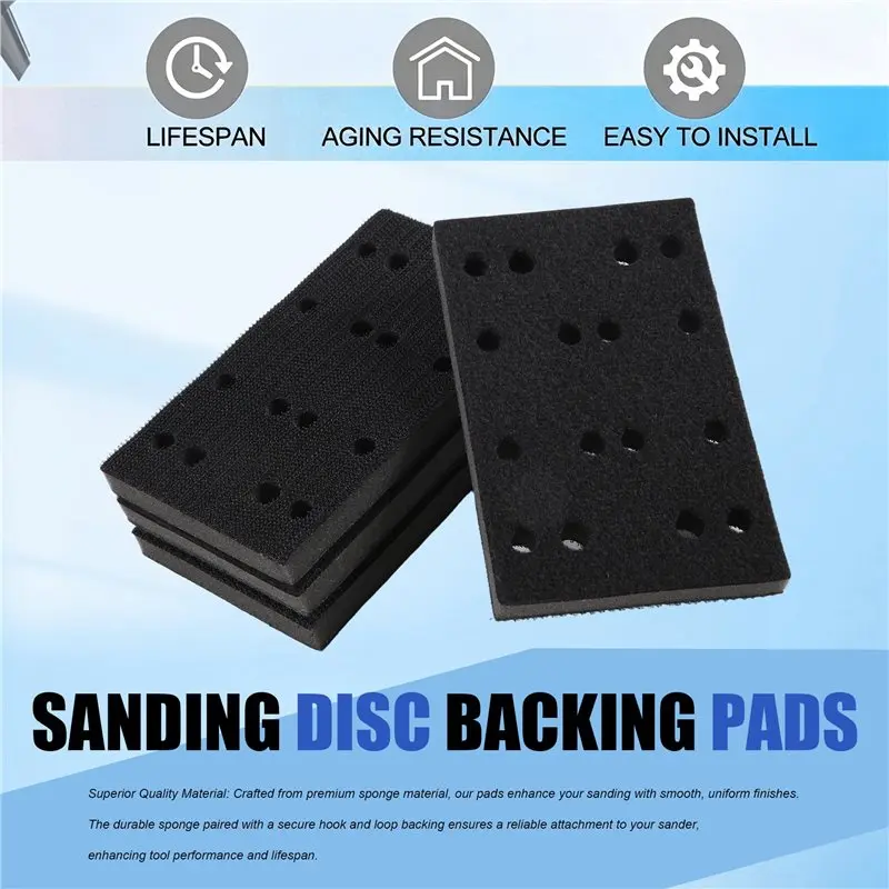 A27F-4 Pcs Soft Black Foam Sanding Pads Interface Sander Backing Pad For Festool RS400 LS130 Sander