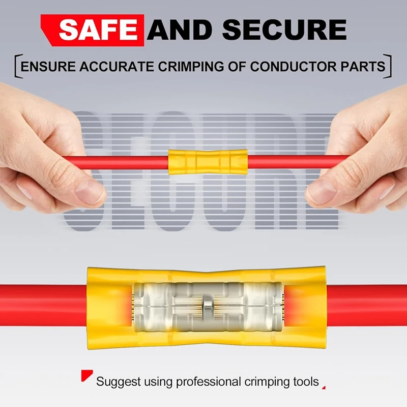 ГОРЯЧИЙ! 200 шт. комплект стыковых разъемов для сращивания проводов, электрический обжимной разъем 22-10 AWG, полностью изолированная проводка