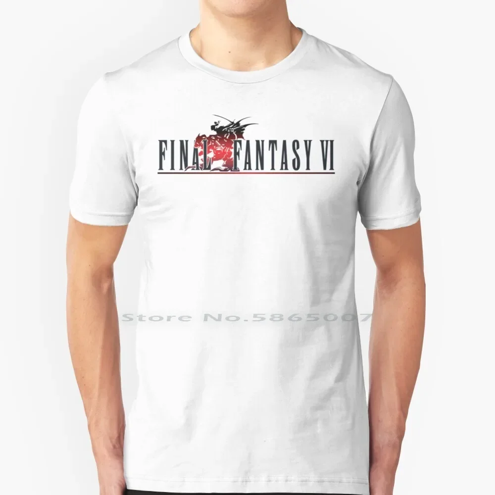 Футболка с логотипом финальной фантазии 6 дюймов, 100% хлопок, финальная фантазия 6 Vi, логотип названия, ретро, Классическая, ролевая игра, большой размер 6xl, модная футболка в подарок