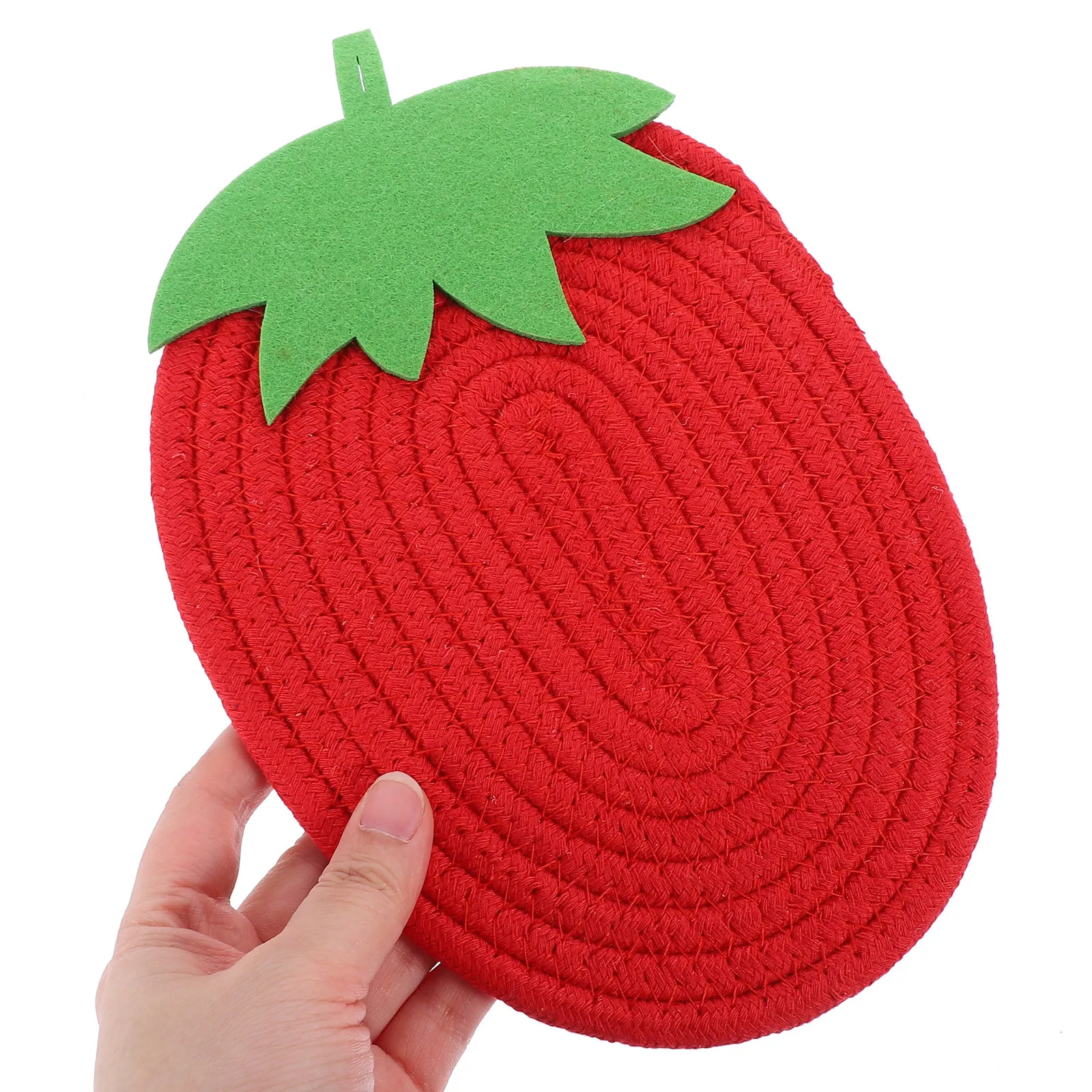 

1Pcs Strawberry Shape Cotton Woven Placemat Heat Resistant Insulated Bowl Pad Nonslip Table Mat Creative Cup Cushion Anti Scald