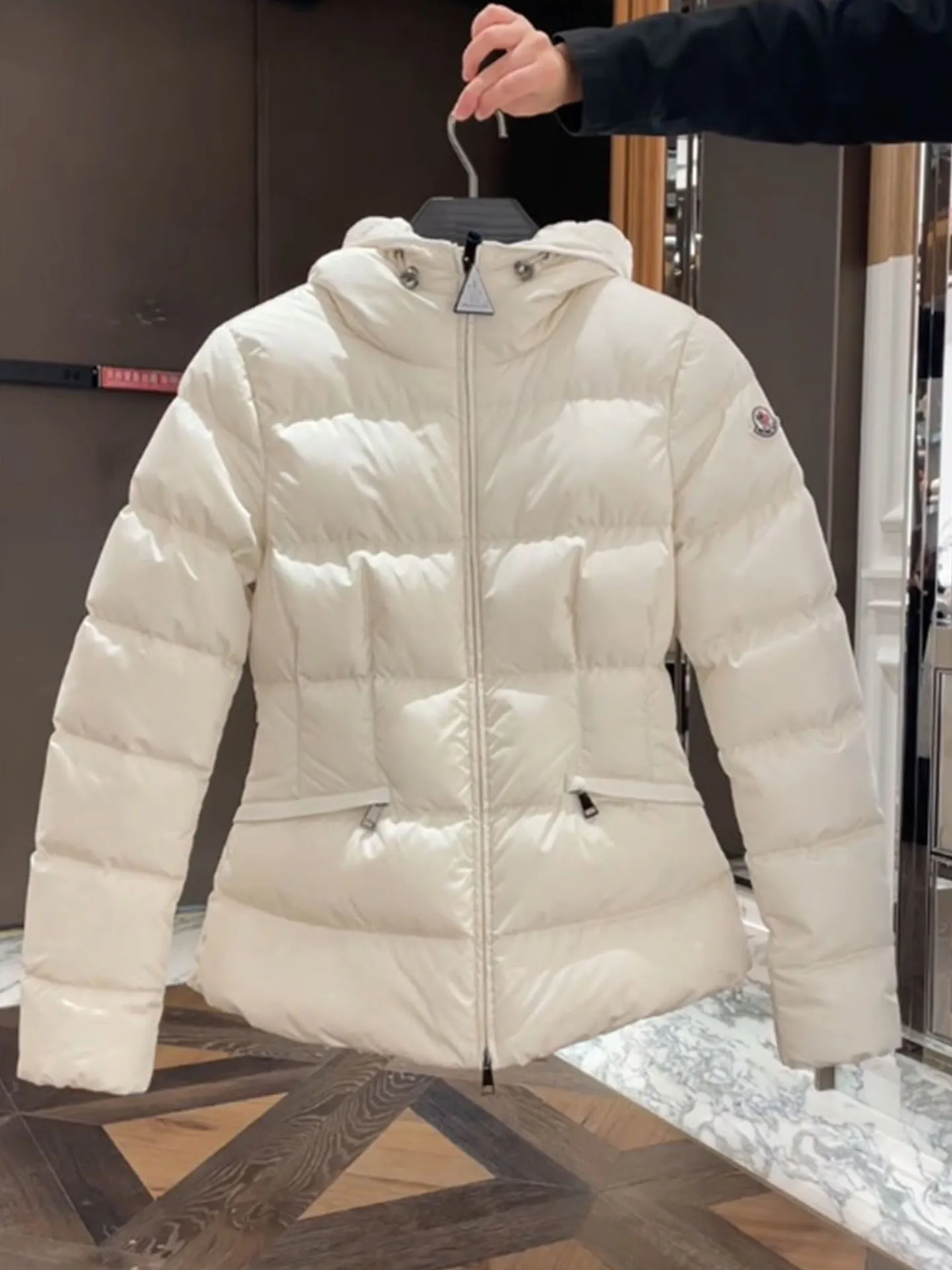 Ele blanc Puffer Jaet manteau d'hiver pour femme taille haute à capuche en fibre de polyester duvet chaud usage quotidien