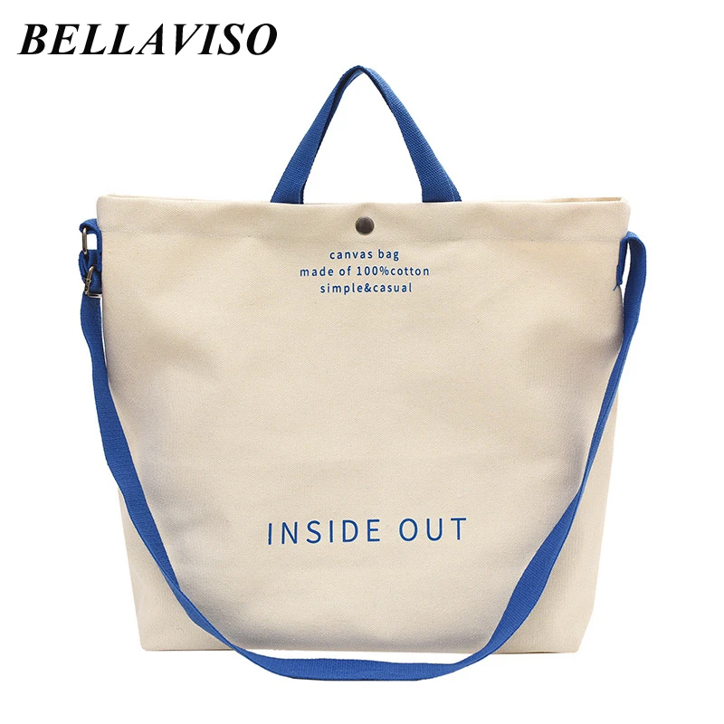 

BellaViso Spring Summer Women's Canvas Tote Bag Female's Casual Large Capacity Printed Travel City Shopper Shoulder Bags BLCB-32