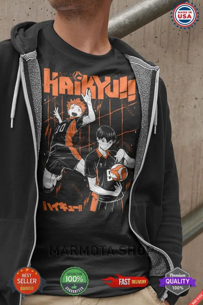 Hinata Shoyo Haikyuu T-Shirt Tobio Kageyama Anime Japanese Tee Shirt Volleyball