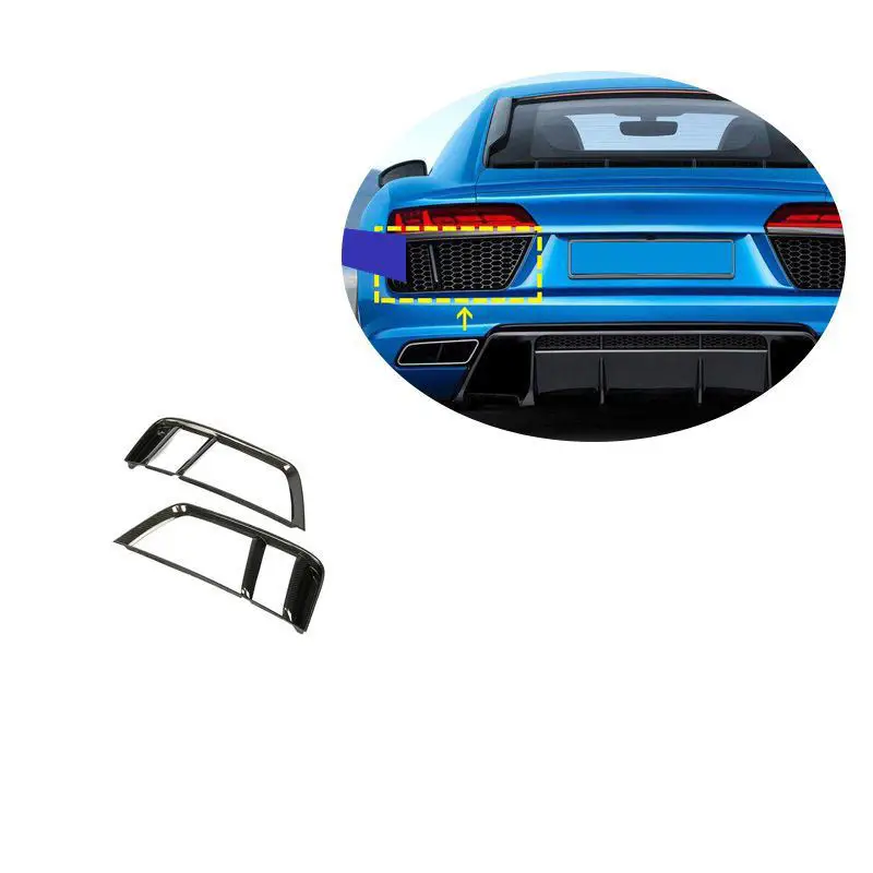 

R8 Carbon Fiber Fibre rear Vent Fog Light Surround Fit For audi r8 2016-2018, 100% Tested Well