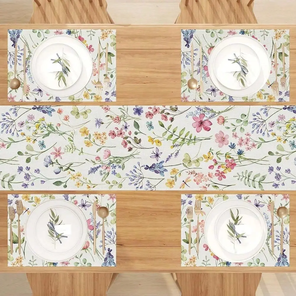 

Flowers Spring Placemats Set Of 4 Spring Summer Easter Flower Floral Home Kitchen Dining Room Table Decorations