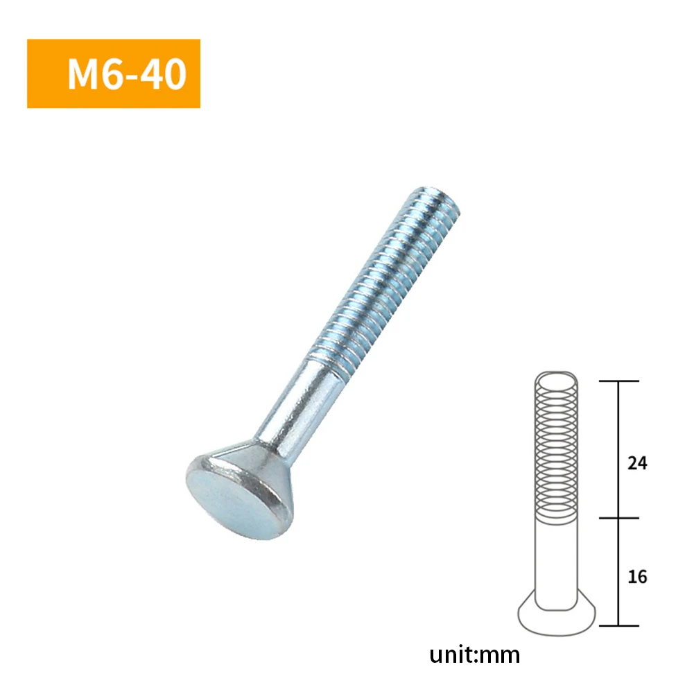 Fresadoras com Slider de Plástico, M6-40T, M6-70 Parafuso, 6 Arruelas, M6-70T, Acessórios Convenientes, Metal