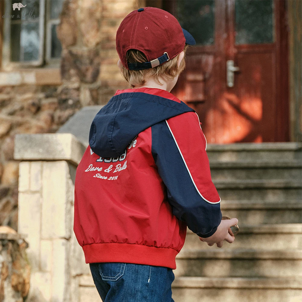 

Детская демисезонная ветровка Dave Bella с капюшоном, повседневная, на молнии, ветрозащитная, для мальчиков, DK1261032