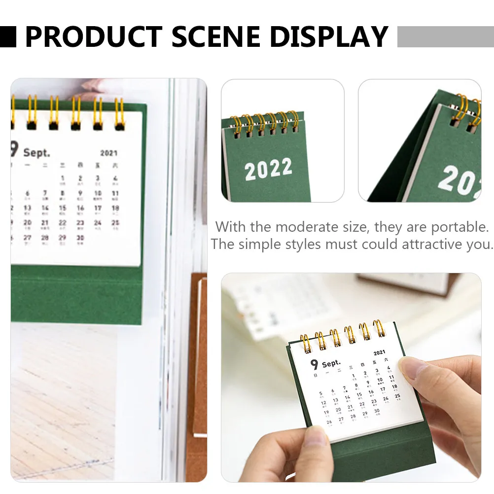 

4Pcs Mini 2023 Desk Calendar Simple Stylish Portable Desktop Calendar Functional Home Office Decor Daily Reminder Paper