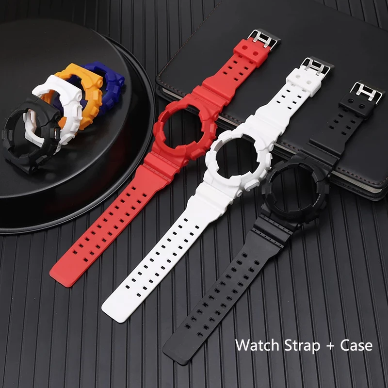 Matte Rubber Watch Band Silicone Strap Case for Casio G-Shock GA-100/110/120/140 GD-100 GAX-100 Men Women Replacement Bracelet