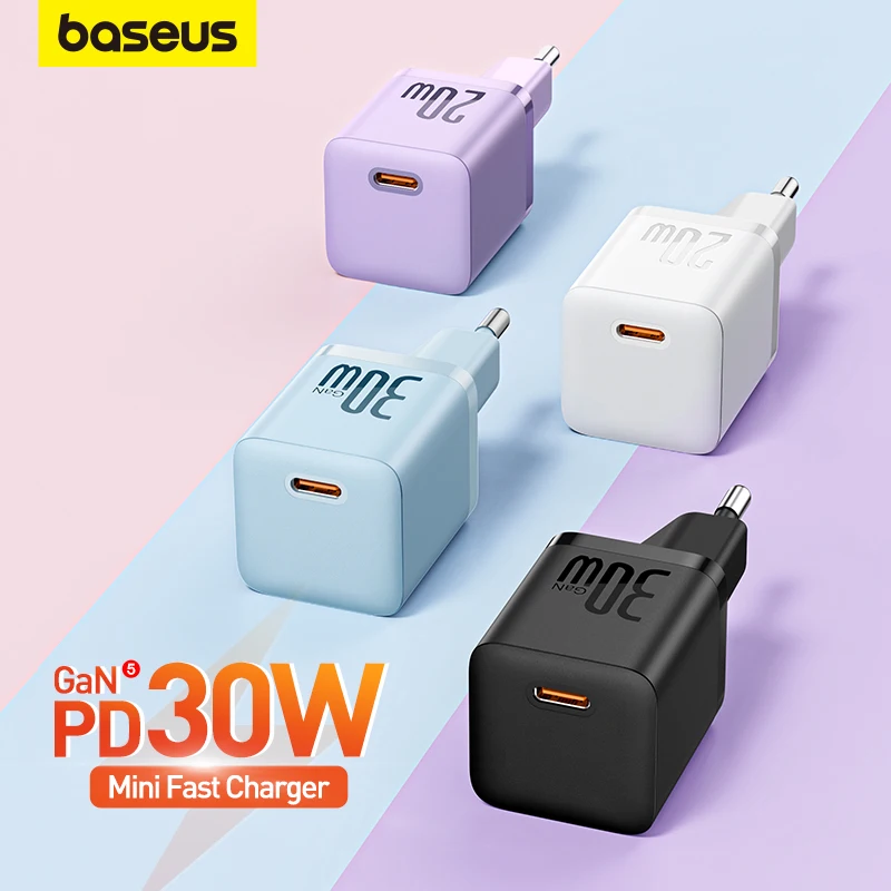 Baseus 30W USB Type C Charger Portable Phone Charger Support Type C PD Fast Charging For iPhone 14 13 12 11 Pro Max Charger