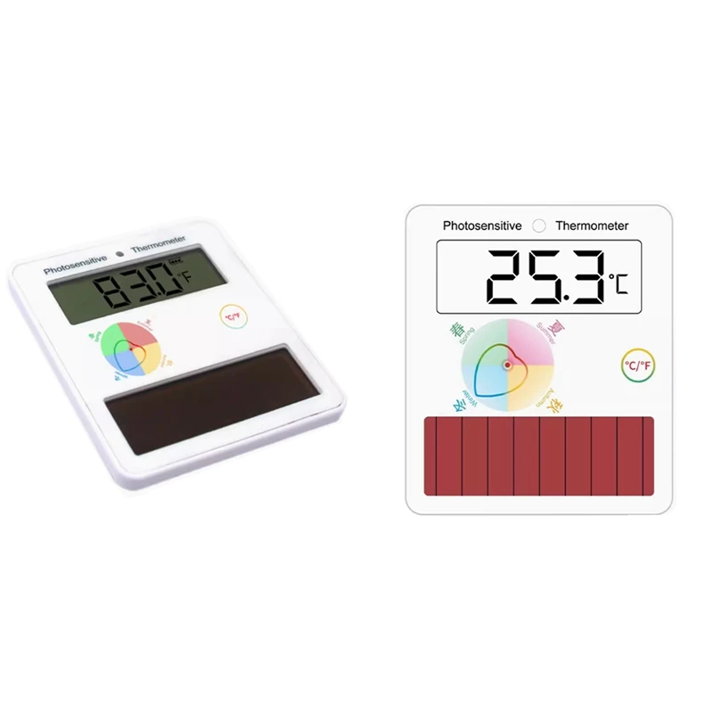 Promotion! Solar Thermometer, Fish Tank Thermometer, Light Thermometer, Large Screen, Ultra-Wide Viewing Angle