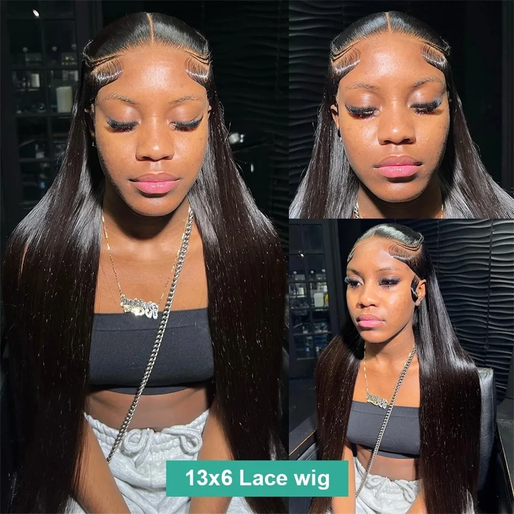 13x4 13x6 HD Transparent Lace Front Human Hair Wigs 30 34 38 Inch 5x5 6X4 Glueless Bone Straight Lace Closure Peruki Gotowe do noszenia