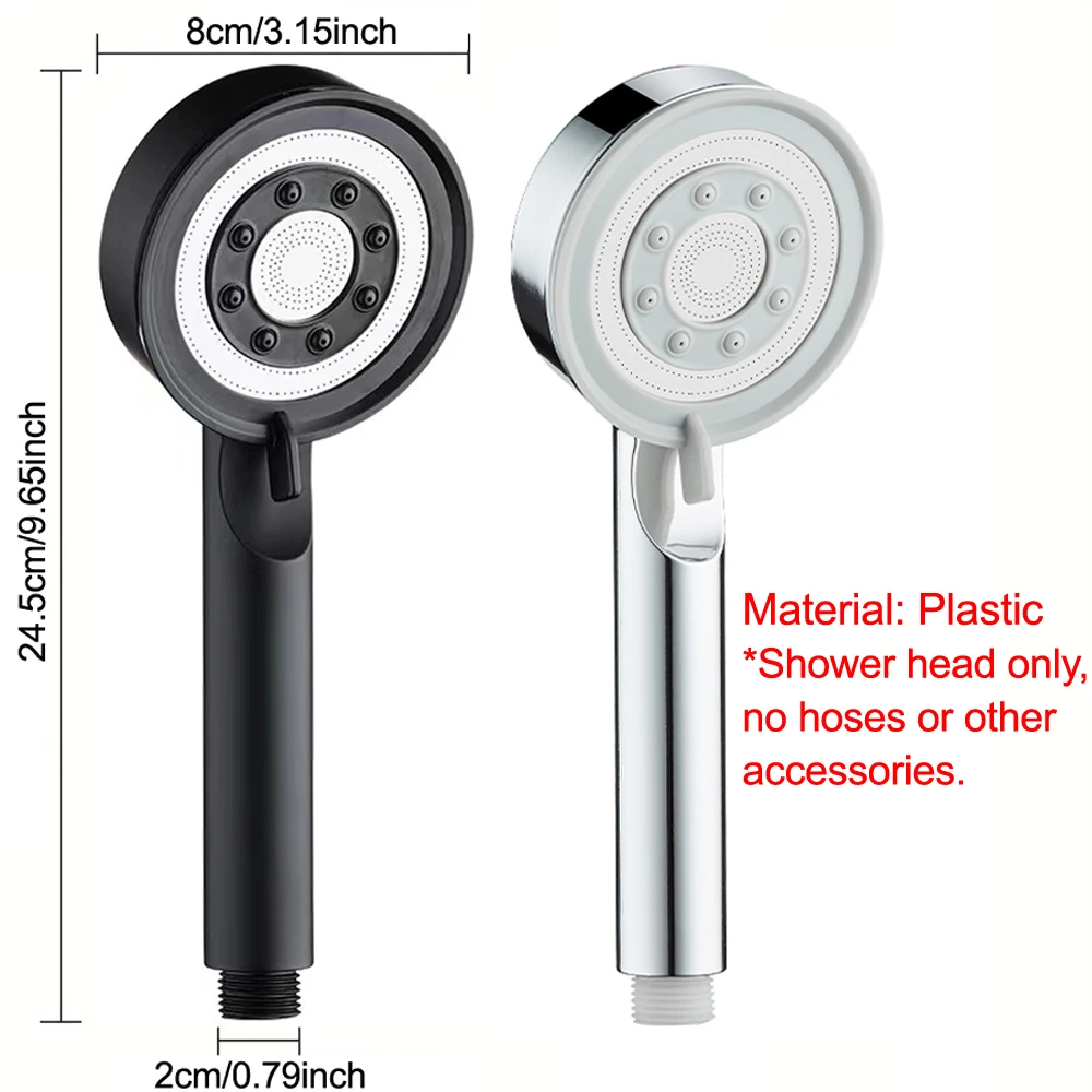 5 Modes Shower Head Adjustable High Pressure Spa Shower Head Water Saving Rainfall Water Massage Home Bathroom Accessories