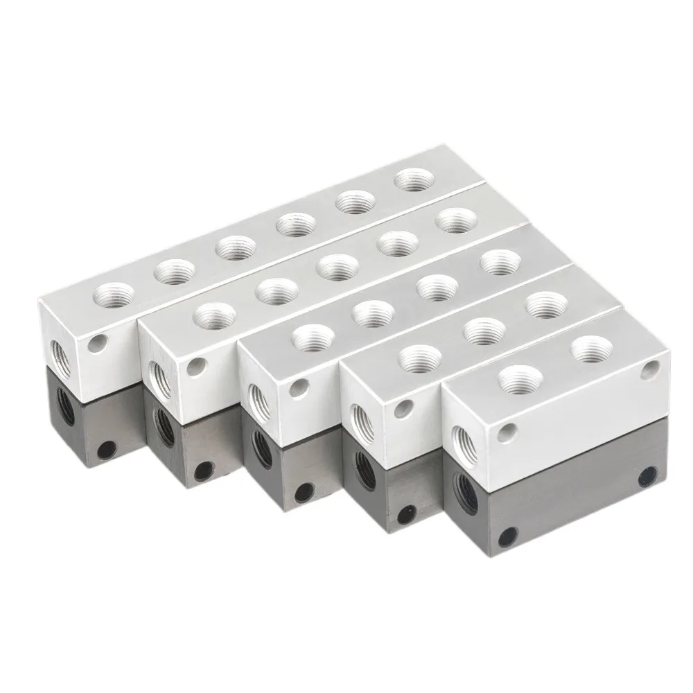 1/8 Zoll 1/4 Zoll 1/2 Zoll BSP-Buchse, 2, 3, 4, 5, 6 Wege, 4–8 Anschlüsse, massiver Aluminium-Verteilerblock-Splitter, pneumatischer Anschluss, Luftkompressor – Detail 1