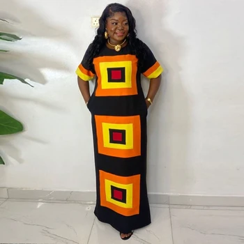 שמלות אפריקאיות לנשים אלגנטיות פוליאסטר אלגנטי 2024 קיץ חדש אופנה אאיאס דשיקי חלוק kaftan שמלת מקסי טורקית אפריקה