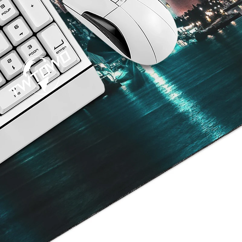 Night City Samurai Mouse Pad Gamer printon demand New HD Large Mousepad XXL keyboard pad Natural Rubber Soft Table Mat