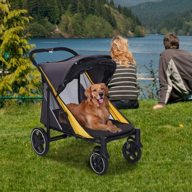

60KG Large Pet Jogger Stroller 4 Aluminum Wheels Washable Storage Space for Outdoor Travel Manufacturer's 4 Wheel Dog Cat