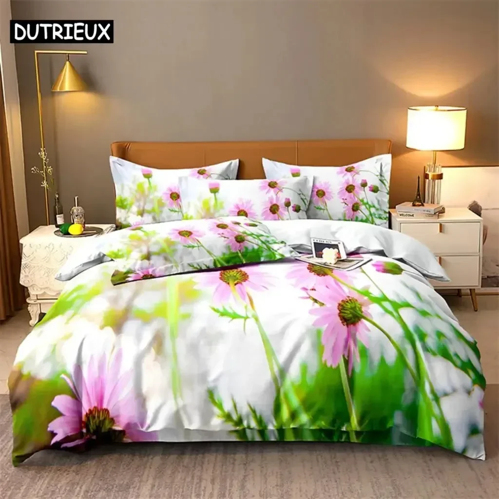 

Luxury New 3D Print Daisy Queen 3D Duvet Cover Bedding Set Comforter Linen Pillowcases Home Decor Single Double Twin King Queen