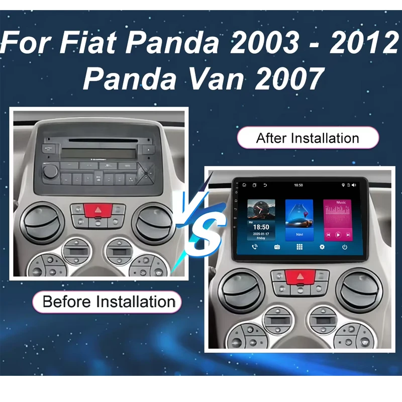 

7" For FIAT Panda 2003 - 2012 Android Car Radio Stereo Multimedia Player GPS Navigation Autoradio Carplay Auto QLED Screen 2Din