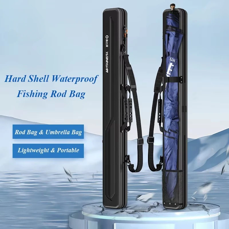 

130CM Hard Shell Fishing Rod Bag PC+ABS Hardening Fishing Gear Case 8 Layers Thicken Waterproof Sea Pole Bag High Capacity Case