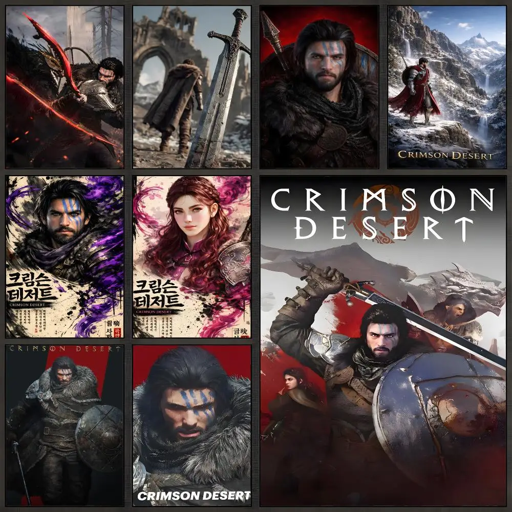 Game Crimson Desert Open World Action RPG Poster Peel And Stick Wall Art PP Waterproof HD Bedroom Living Room Home Decor Gift