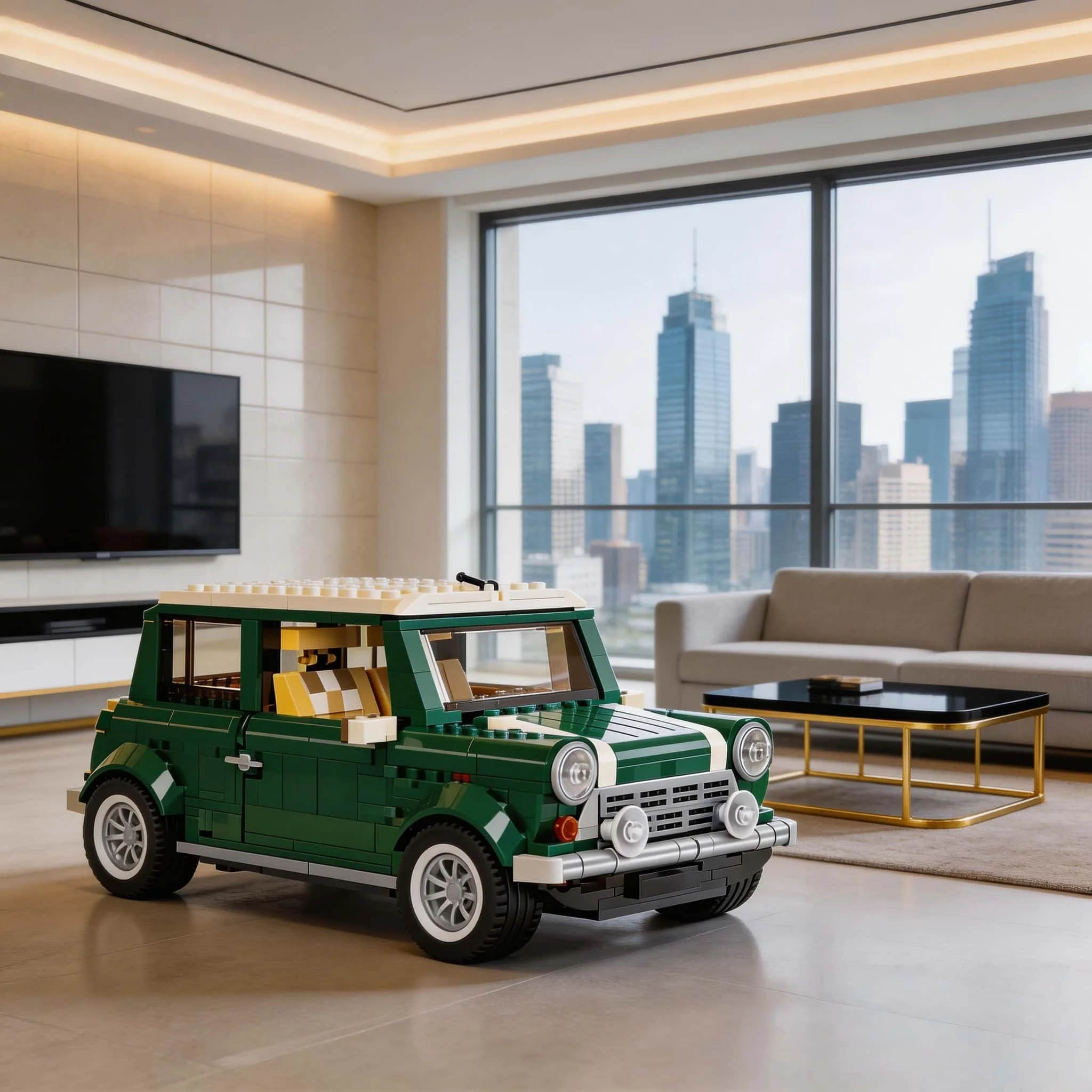 

Новинка 2026: Забавная милая миниатюрная классическая зеленая машинка-конструктор из кирпичиков, модульная сборная модель для взрослых, подарок на праздник