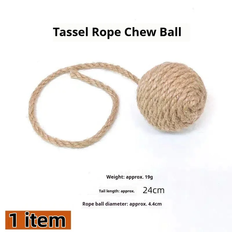 1/3PCS Hand‑Woven Hemp Rope Cat Ball Rolling Sound Interactive Toy Sisal Scratching Play Ball Pet Cat Entertainment Supply - view 5