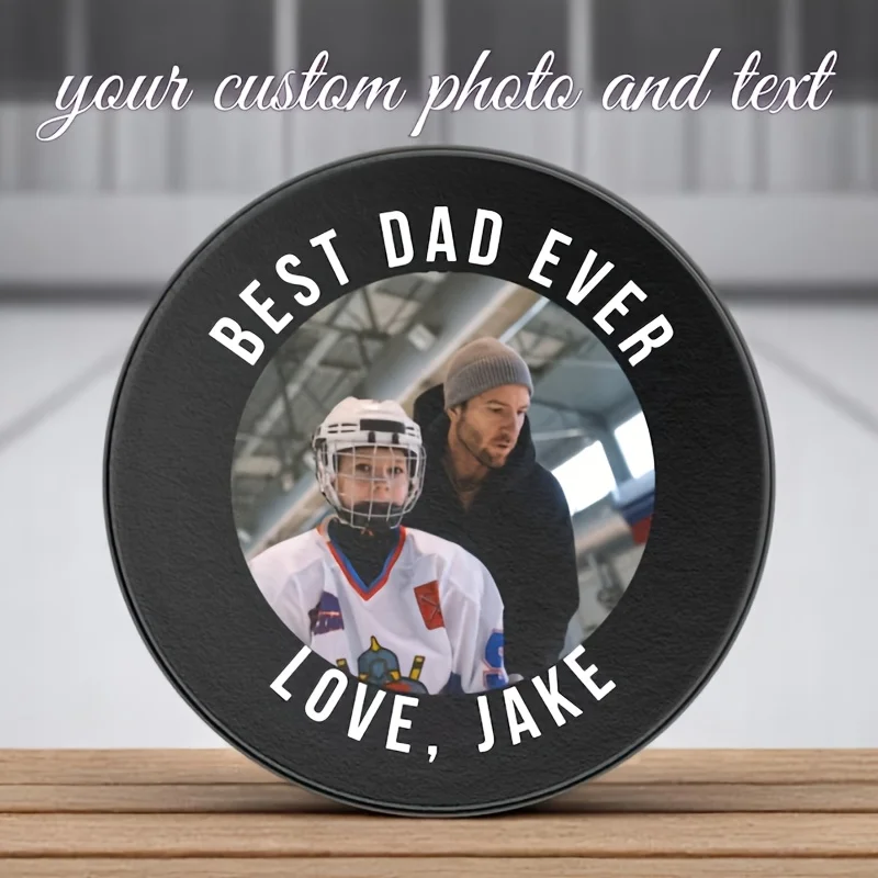 1 customizable high-quality rubber ice hockey puck - personalized sports gift for fans, durable and wear-resistant, suitable for training and competition, black, sports training equipment | Customizable surface | Durab