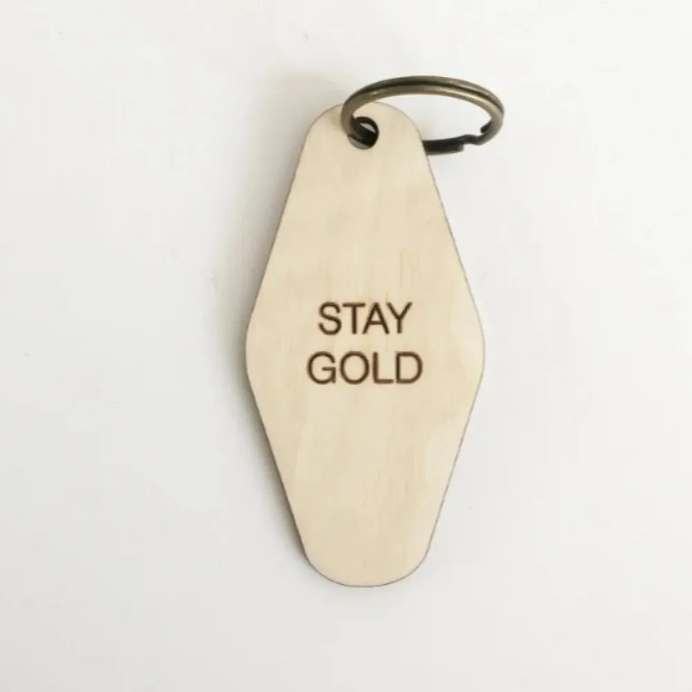 Beech Wood Keychain Blank Multi Tone Solid Timber Rectangular Wood Tag Antique Metal Ring Light Weight Carve Name Tag