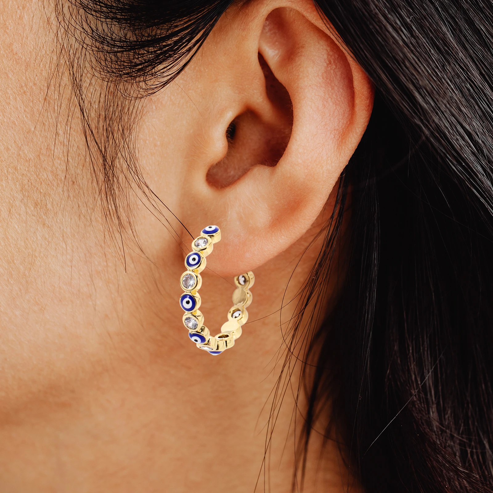 

Demon Eye Hoops Shape Drip Fashion Earrings Women Hoop Earrings Trendy Hoops Jewelry Trendy Cool Gifts