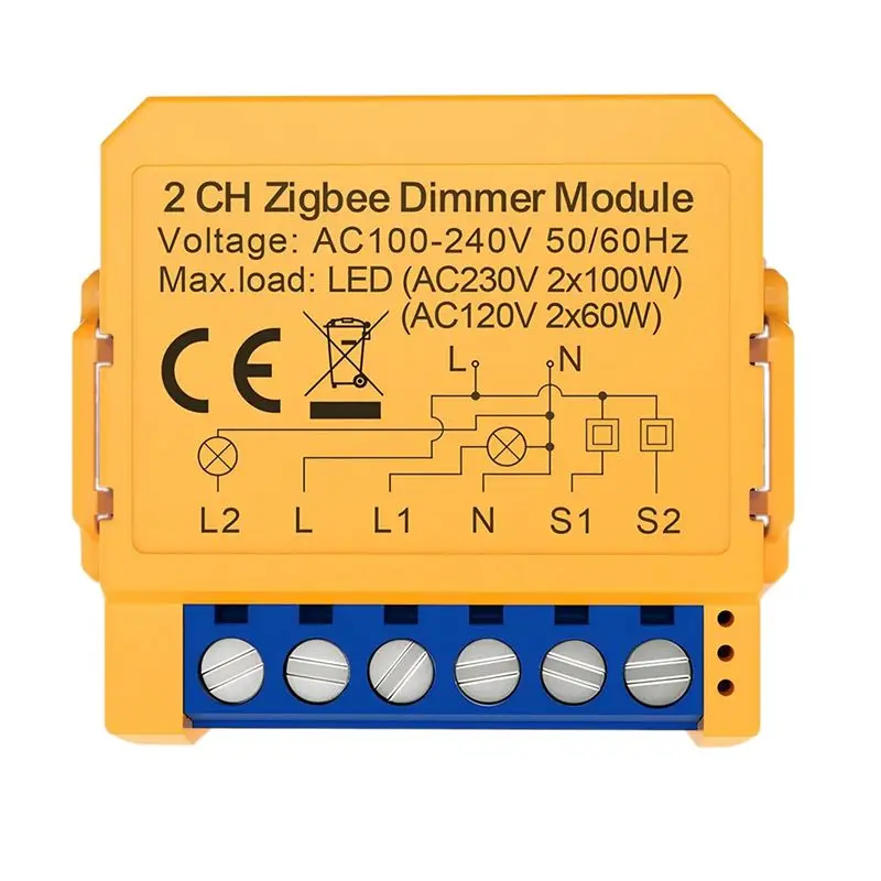 

Модуль диммера ABMH-Tuya Zigbee для умного дома, DIY-модуль управления, поддержка голосового и APP-управления, 2-канальный
