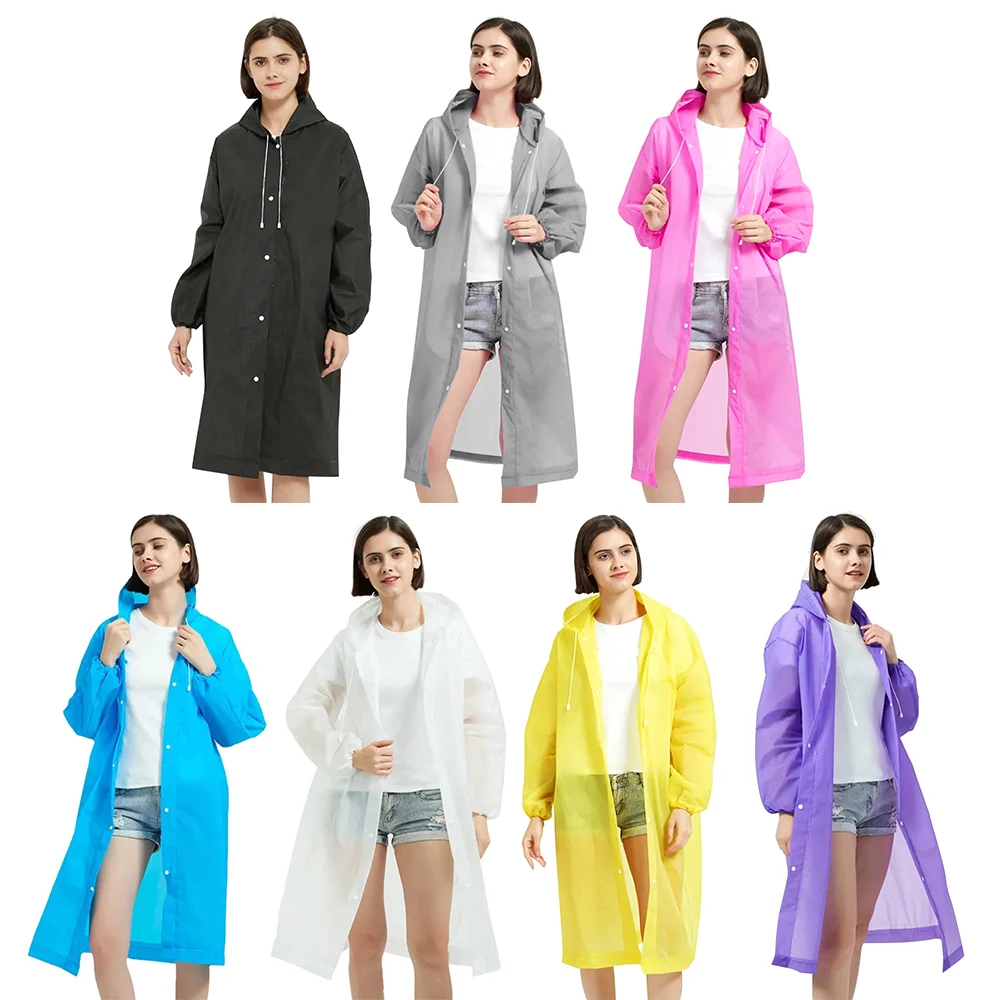 New EVA Rain Coat Full Body Non-disposable Reusable Poncho Waterproof Convenient Rain Gear Unisex