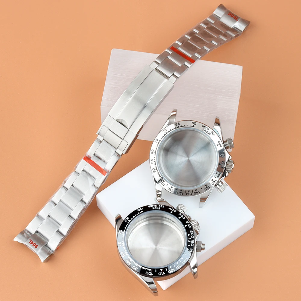 

40mm VK63 Watch Case Presidential Jubilee Oyster Bracelet Fit VK63 VK64 Movement Stainless Steel Quartz Chronograph Accessories