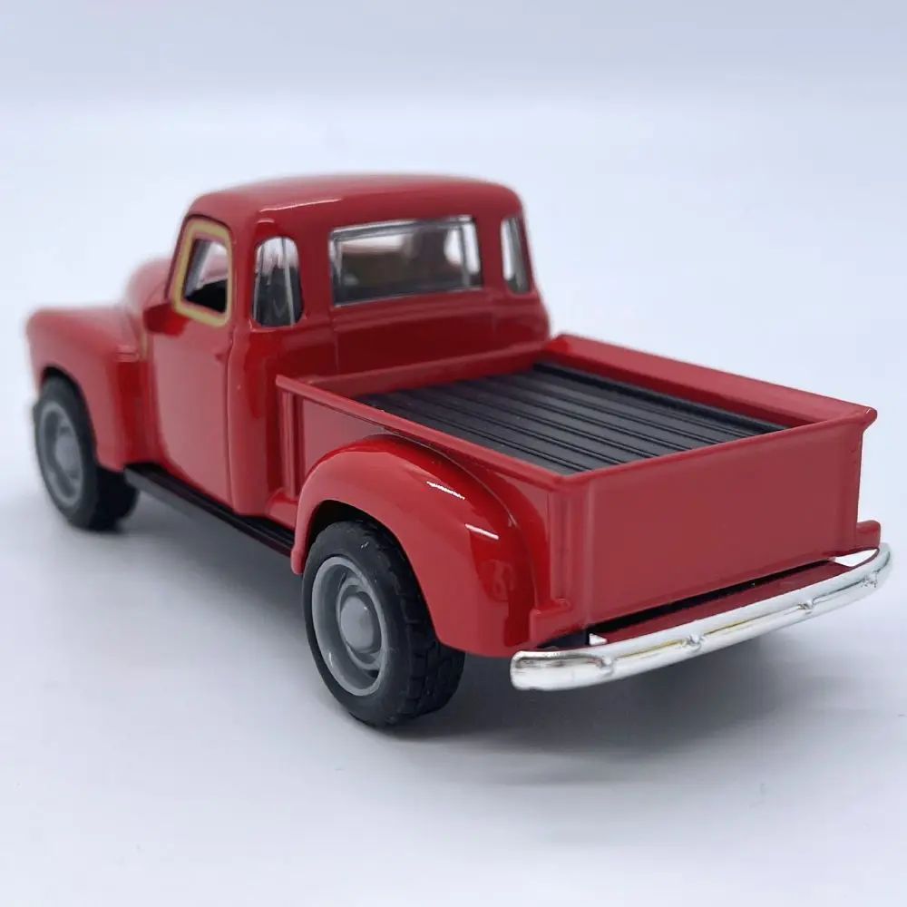 11cm Mini Red Classic Pickup Truck Car Model Toys Collection Simulation Alloy Pull-back Diecast Vehicle Ctue Boys Christmas Gift