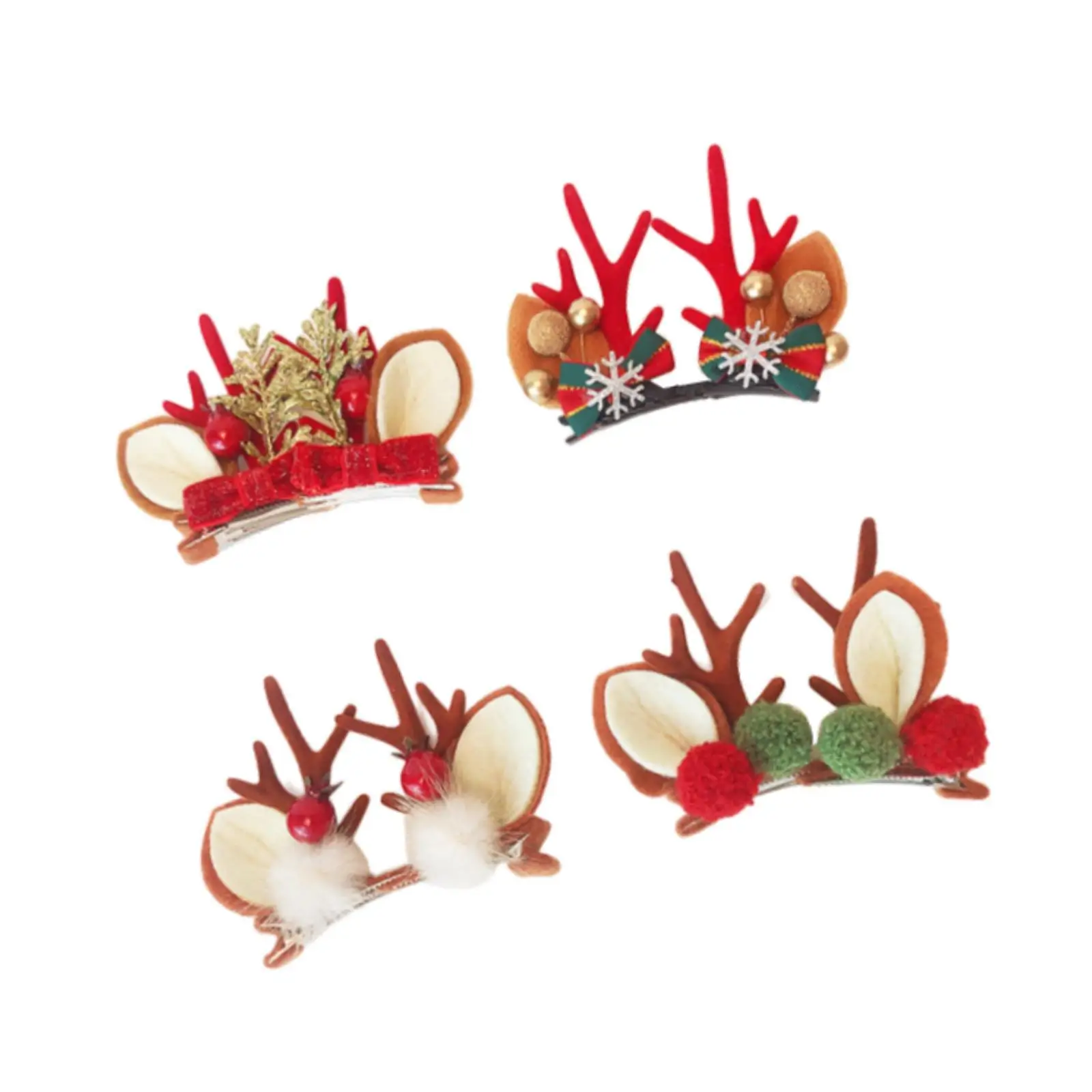 

4x Christmas Hair Clips Headbands Dress up Funny Hair Pins Hair Accessories for