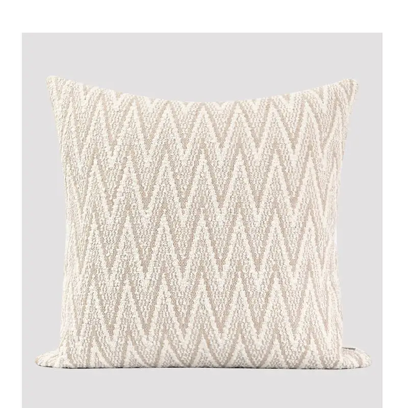 Luxury Beige Chevron Texture Pillow Cover Modern Minimalist Cushion Case Home Decor Sofa Bed