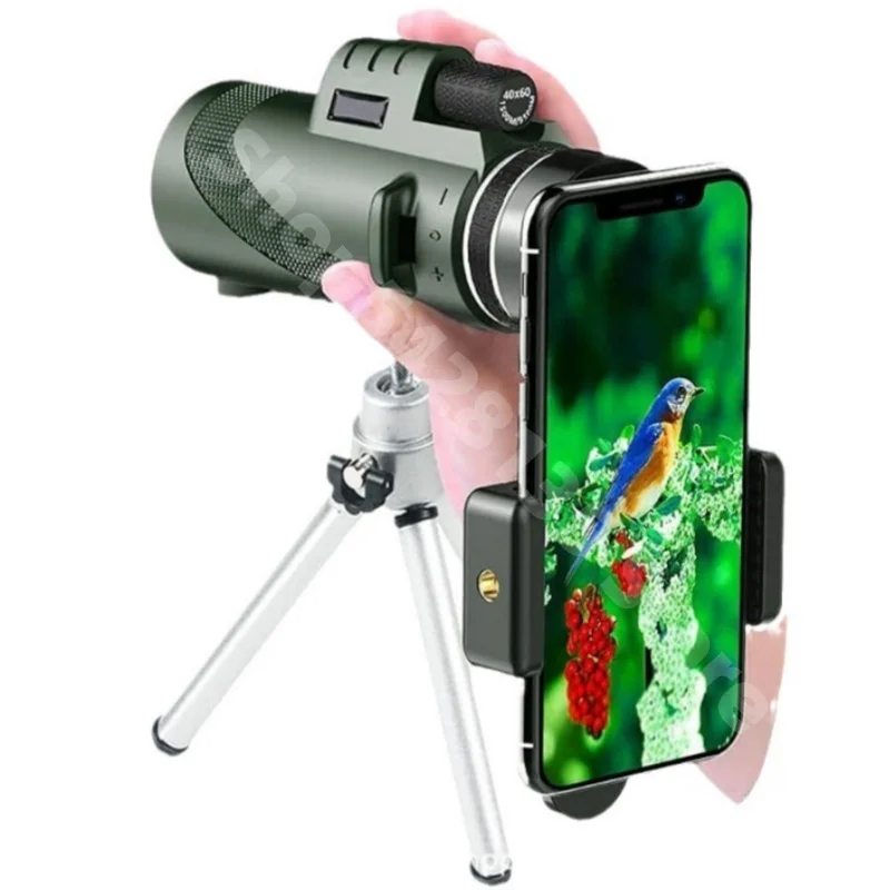 

Мощный монокулярный телескоп 12x50, портативный бинокль, телескоп дальнего действия, охота, кемпинг со штативом, зажим для телефона