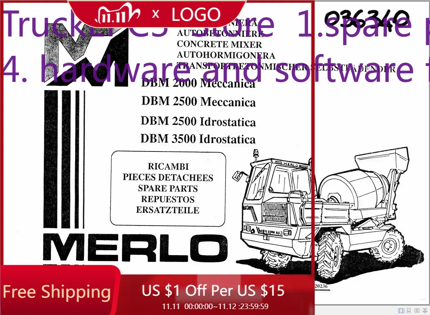 TruckEPC3 Merlo New Updated 2023 Parts Catalog 1.37 GB PDF